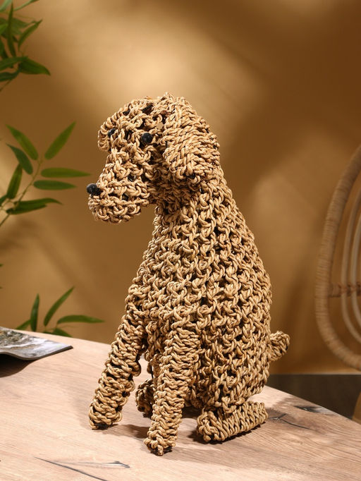 Сувенир плетёный «Собака», 45×28×46х см, сиграсс, светлый