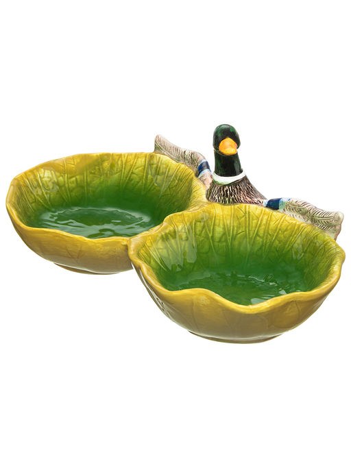 Блюдо - менажница 2 секции 24*17*9 см "Уточка" керамика