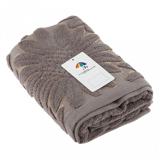 Полотенце махровое "Подсолнух" 50х90см, хлопок 100%, серый (Китай)