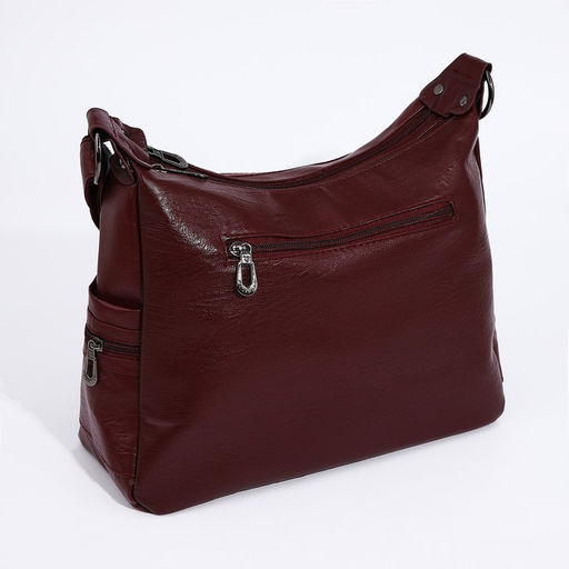 Сумка-мешок на молнии цвет бордовый - Simaland фото 2