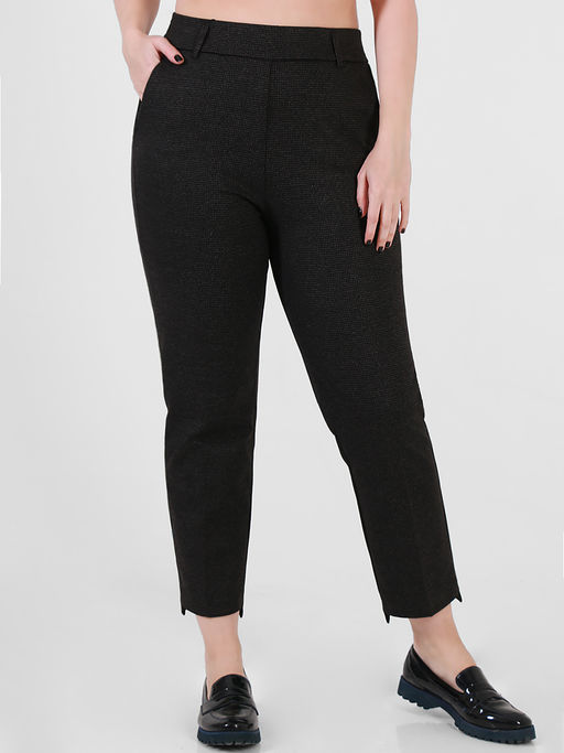 Брюки утепленные в мелкую клетку женские