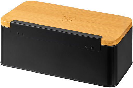 Хлебница 33*13*18 см Черная с бамбуковой крышкой-доской - Elan gallery фото 7