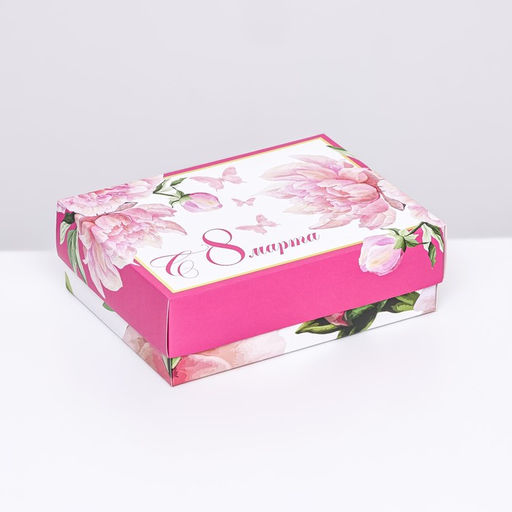 Подарочная коробка сборная Мартовские пионы 16,5 х 12,5 х 5,2 см - UPAK LAND фото 2