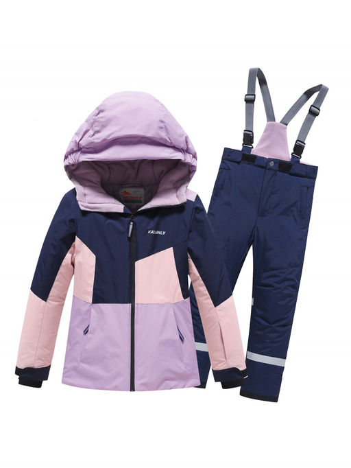 Горнолыжный костюм зимний для девочки фиолетового цвета 9518F - Valianly фото 2