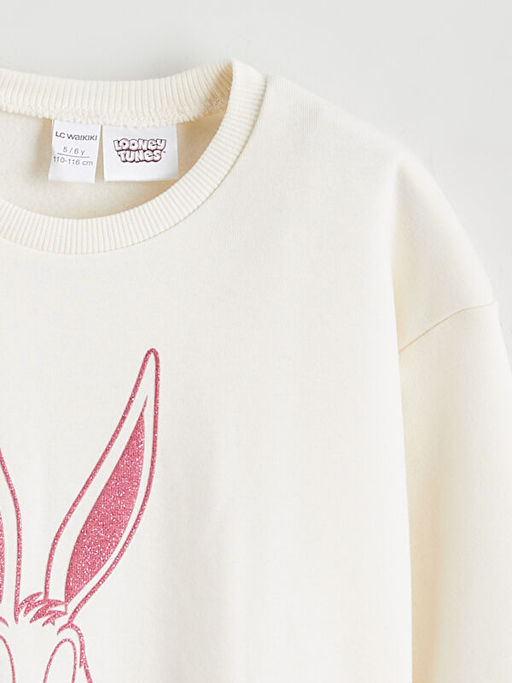Bugs Bunny Bask?l? K?z ?ocuk Kal?n Sweatshirt