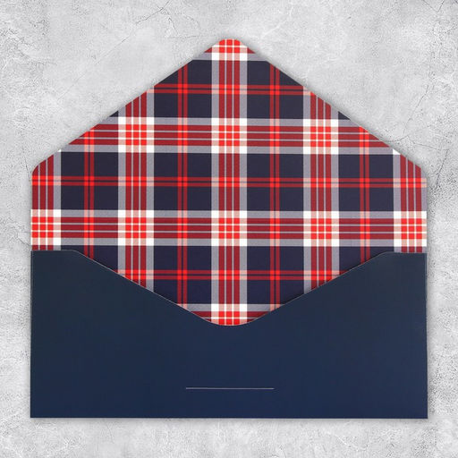 Конверт подарочный «Клетка», софт тач, тиснение, 19×9 см