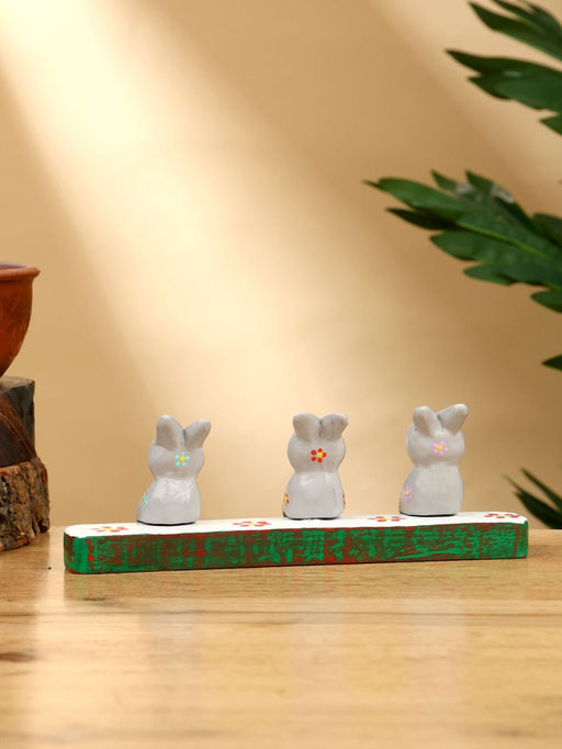 Сувенир Зайки на скамейке, 18?4?6 см, дерево