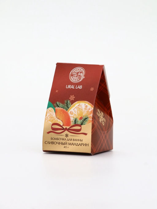 Цена за 2 шт. Бомбочка для ванны, аромат сливочный мандарин, 40 г, Ural Lab