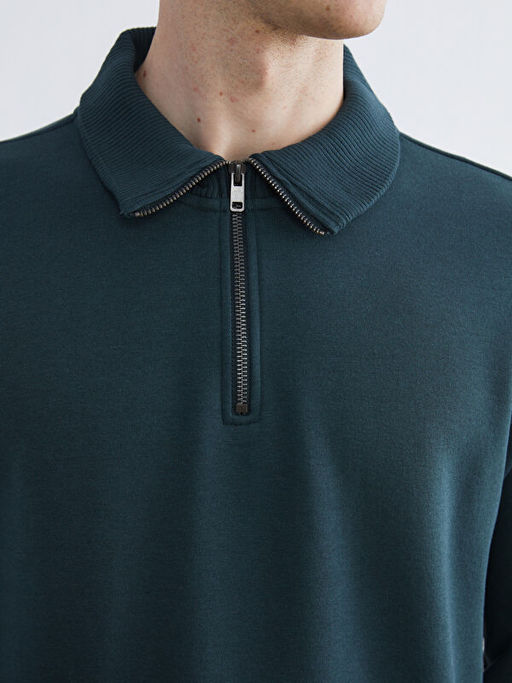 Dik Yaka Erkek Sweatshirt