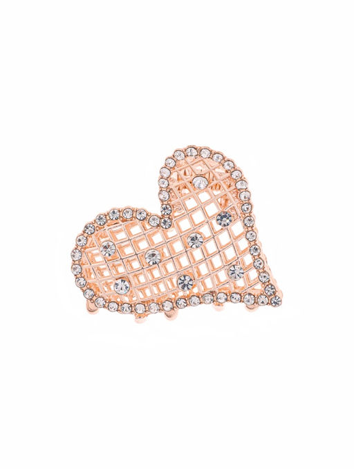 Цена за 6 шт. Крабик для волос «Элери», сердце, 4 см, золото