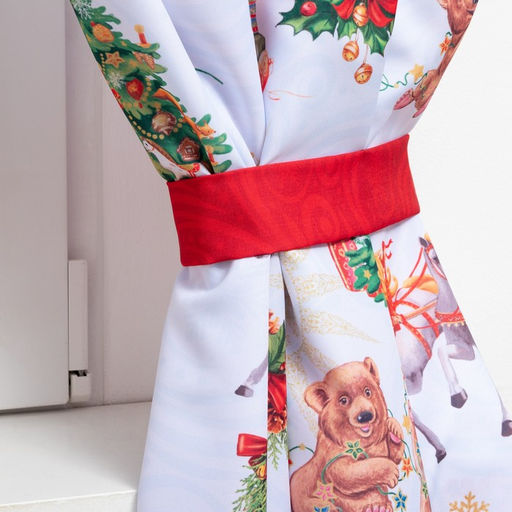 Комплект штор для кухни с подхватами Новогодняя сказка 145х180см-2 шт., габардин - Этель фото 6