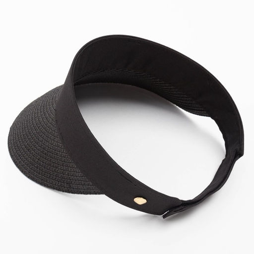 Козырёк женский плетёный MINAKU на липучке, чёрная, размер 56-58