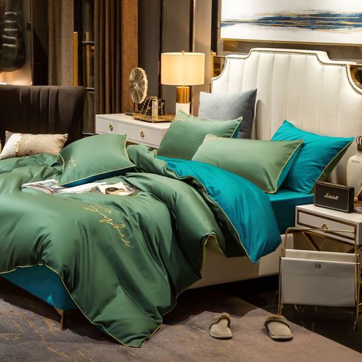 КПБ Mency однотонный с вышивкой MENO031 2 спальный