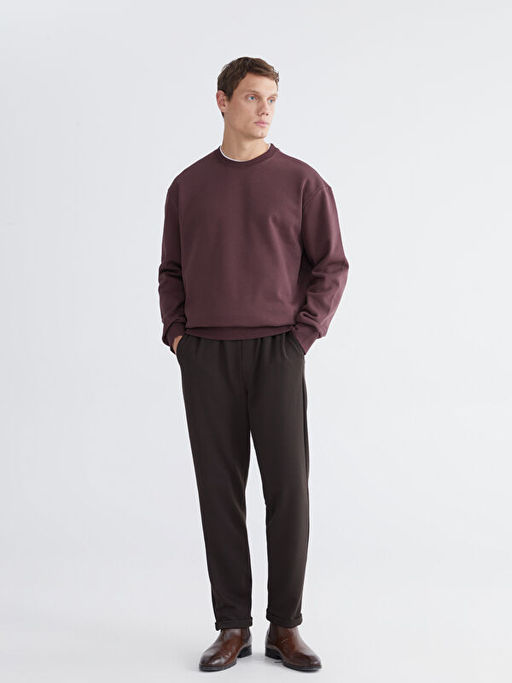 Bisiklet Yaka Erkek Kal?n Sweatshirt