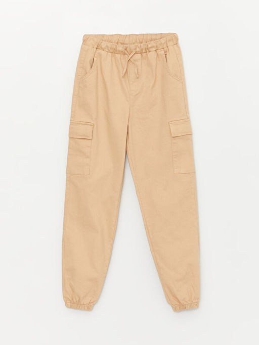 Beli Lastikli K?z ?ocuk Kargo Jogger Pantolon
