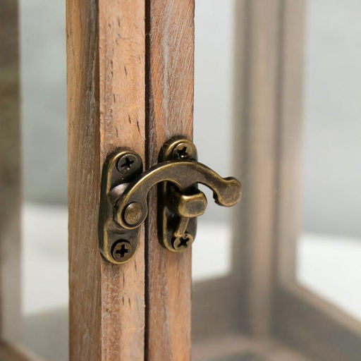 Деревянный подсвечник-фонарь на 1 свечу «Строгий», коричневый, 23×11.5×11.5 см