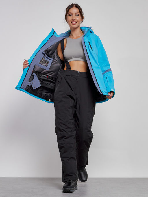 Горнолыжный костюм женский большого размера зимний голубого цвета 03382Gl - Chunmai фото 8