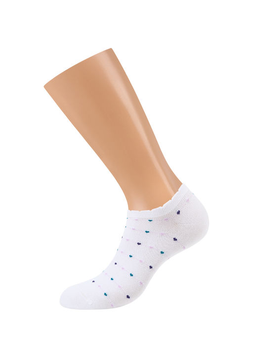 (Omsa) Omsa Style 552 нос.жен. с мелким рисунком сердечки и пикотами на борту  фото 6