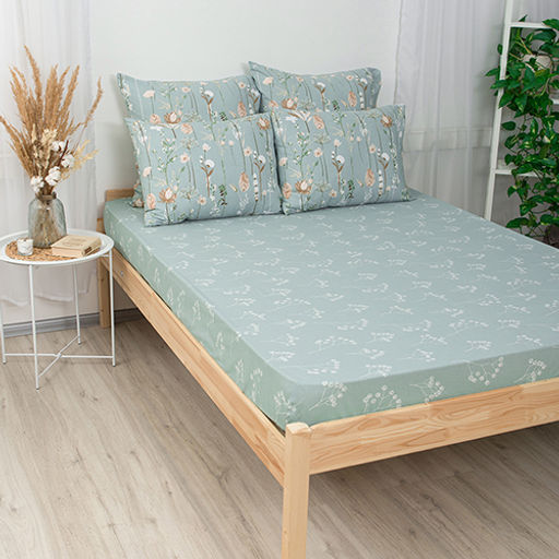 Простыня на резинке 180х200х25, поплин, Иммортели - Традиция фото 3