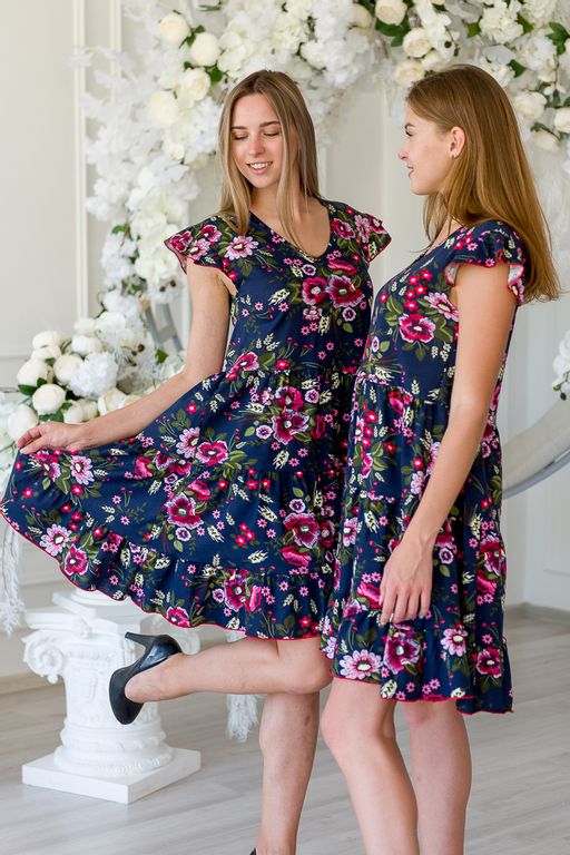 Платье женское из кулирки Люси малиновый колос - Амадэль фото 3