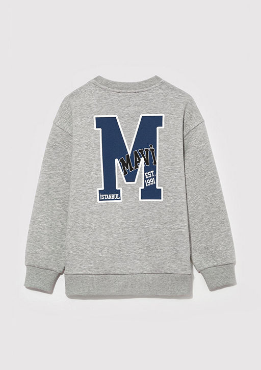 Mavi Logo Bask?l? Gri Sweatshirt  фото 3