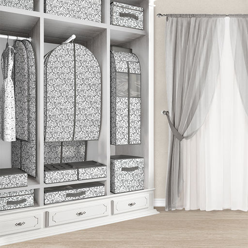 Короб стеллажный с крышкой, большой, 30*40*25 см, CLASSIC GREY, шт - Valiant фото 5