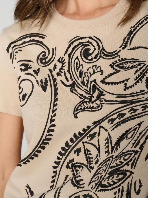 Футболка женская 12411-42021 milk/black - Eleganzza фото 4