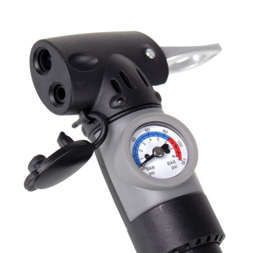 Велонасос COMIRON FLY PRO с манометром, литой суперпрочный ABS корпус-моноблок, алюмиевая клипса, 24,5*240мм, 7 бар. шток сталь 8 мм /уп 100/ - ГалеонТрейд фото 4