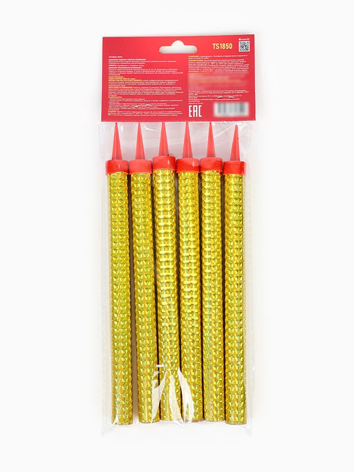 Свечи фонтаны в торт «Золото», 6 шт., 18 см, горение 50 сек