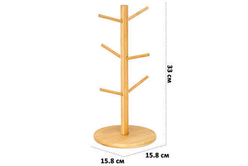 Подставка бамбуковая для 6 кружек 15,8*15,8*33 см - Elan gallery фото 2