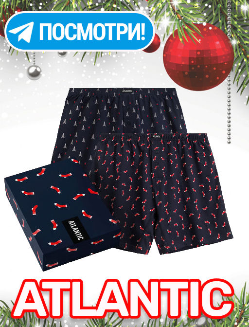 ATLANTIC 2GMB-010 Трусы боксеры Socks - набор 2 шт. темно-синий  фото 11