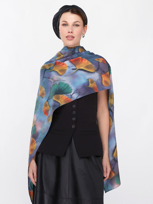 Большой, мягкий, тонкий и очень нежный двусторонний палантин с рисунком. - Tantino фото 8