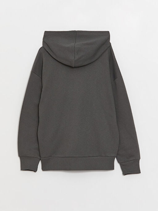 Bask?l? Uzun Kollu K?z ?ocuk Hoodie - Waikiki фото 3