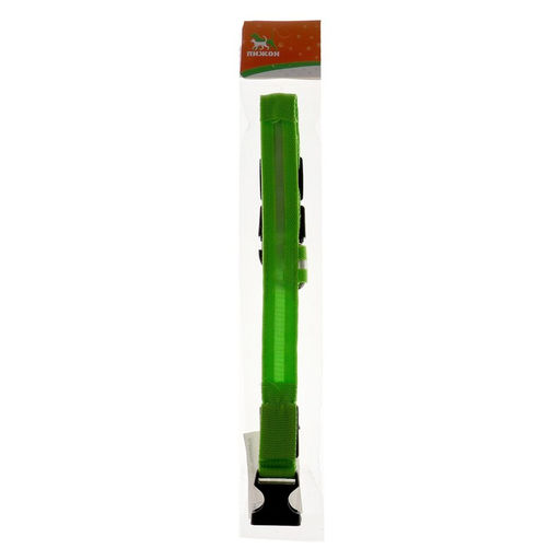 Ошейник с подсветкой, зарядка от USB, размер L, ОШ 41-52 см, 3 режима, зелёный - Пижон фото 10