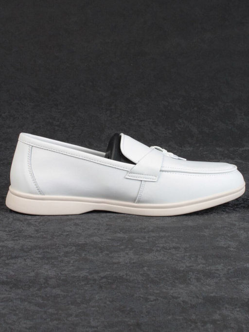 03-B416-1 WHITE Лоферы женские (натуральная кожа)