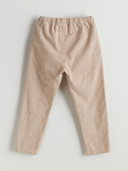 Beli Lastikli Erkek ?ocuk Keten G?r?n?ml? Pantolon