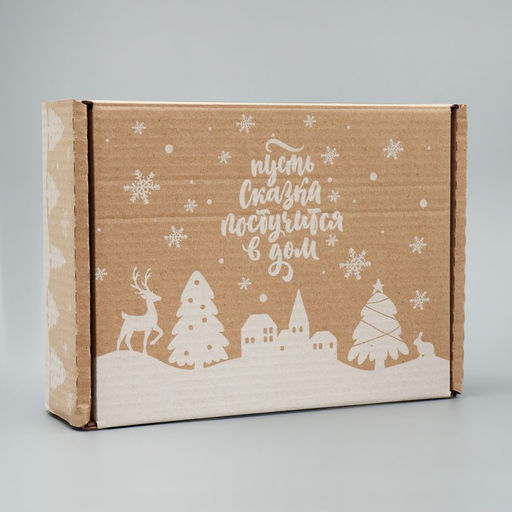 Коробка сборная Снежный город, бурый, 27 х 21 х 9 см - Дарите счастье фото 2