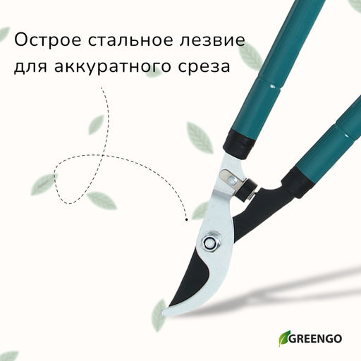 Сучкорез плоскостной, 22.533 (5784 см), телескопический, с резиновыми ручками, Greengo  фото 2