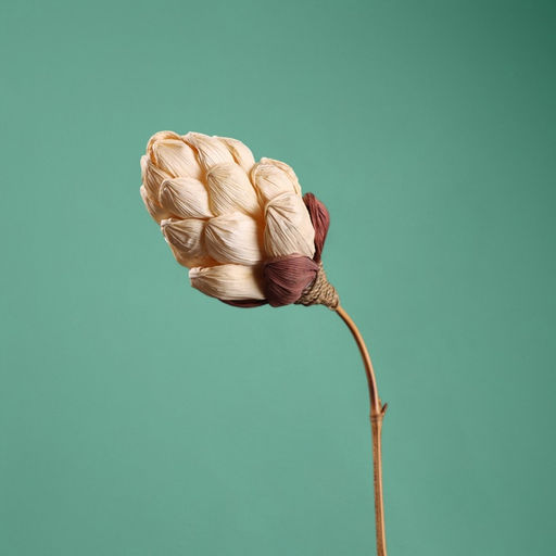 Сухоцвет на бамбуковом стебле, 150 см, белый