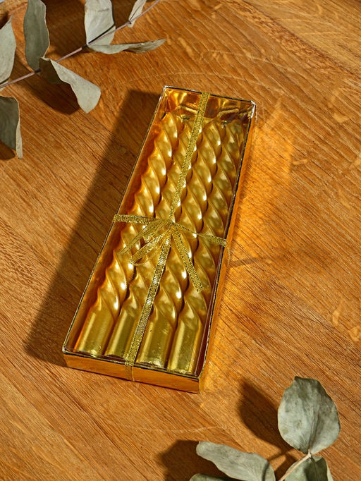 Свечи витые «Счастья в новом году. Золотой конь», 4 шт., 6.8×16×2 см