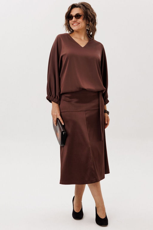 Блуза ANELLI 1662 бельгийский шоколад  фото 8