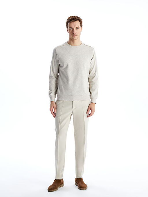 Bisiklet Yaka Uzun Kollu Erkek Sweatshirt