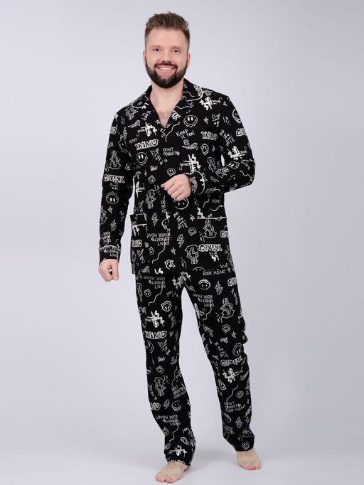 Пижама "Премиум" чёрный, трикотаж