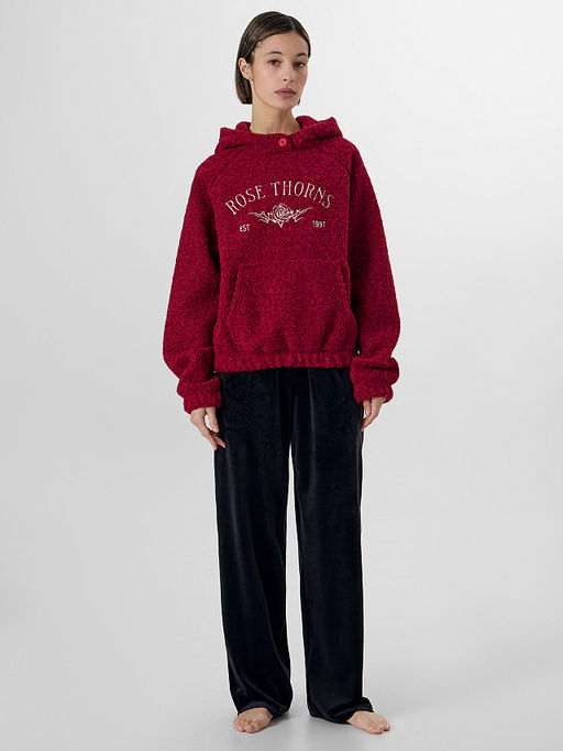 Худи женское бордовое с надписью Rose thorns - Mark formelle фото 3