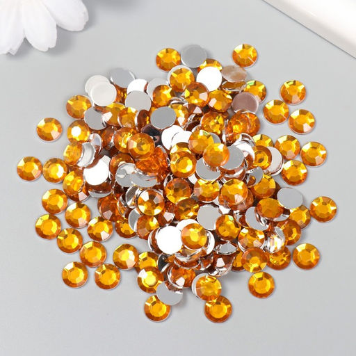 Декор для творчества пластик Стразы. Ярко-жёлтый набор 300 шт d=0,8 см - Арт узор фото 3