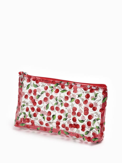 Косметичка ПВХ Вишня 25*5*15, отд на молнии, прозрачный