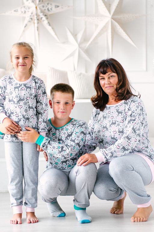 Пижама детская из джемпера и брюк из кулирки Олененок розовый - Амадэль фото 3