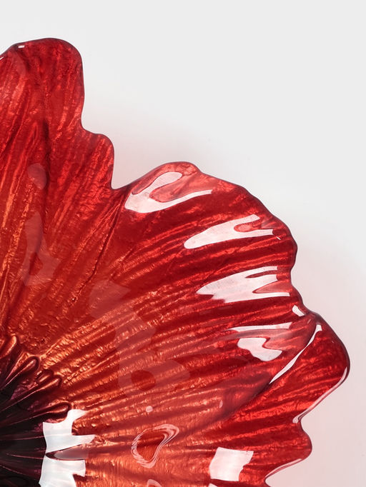 Блюдо сервировочное «Маки», d=30 см, стекло, красное