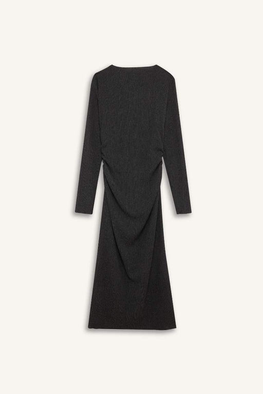 Bodycon Bodycon Полуводолазка Базовый прямой свитер Платье миди с длинными рукавами - Defacto фото 10