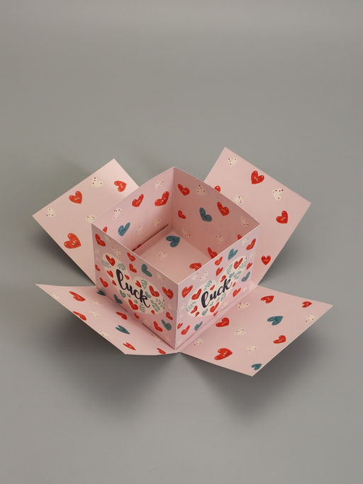 Коробка подарочная "Бабочки, Удачи" 14,5 х 14,5 х 12,7 см